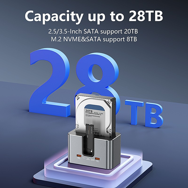 Miliforge DuoDock X1: Dual-Bay NVMe & SATA Station (10Gbps)