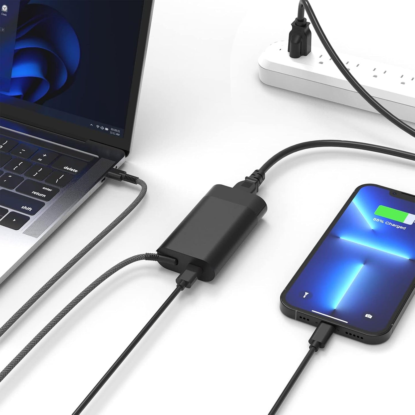 65W USB-C Laptop Charger - Universal Type-C Fast Power Adapter for HP EliteBook/Chromebook, Dell XPS 13/15, Lenovo ThinkPad/Yoga