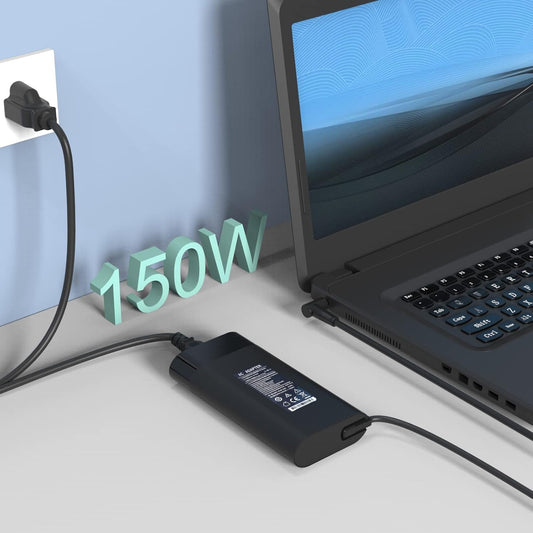 Miliforge 150W Laptop Charger for HP Victus, OMEN, Pavilion Gaming & ZBook - 19.5V 7.7A Smart AC Adapter with 4.5mm x 3.0mm Blue Tip